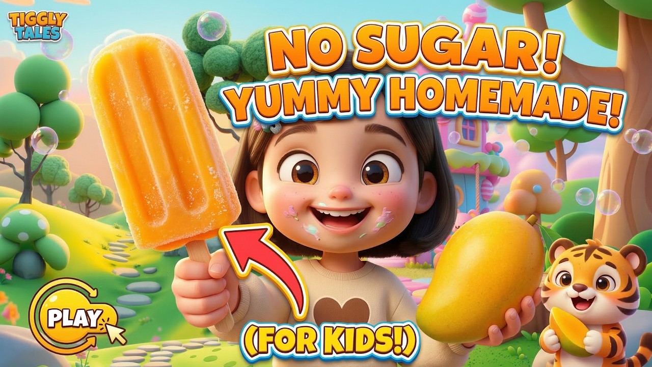 How to Make Healthy Mango Ice Cream for Kids 🥭 | No Sugar! | Funny Kids Animation