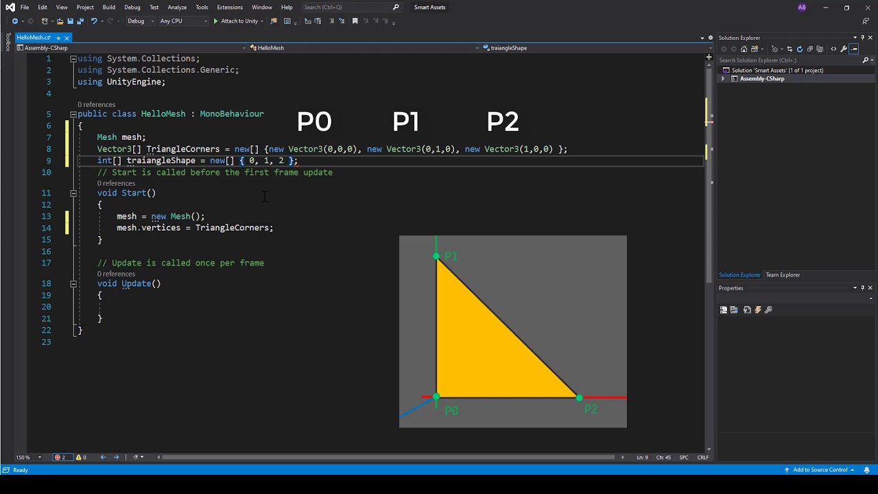 2- Unity Tutorial - Procedural Mesh Generation-Hello Mesh
