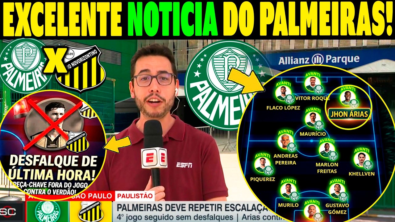 AGORAA!! REFORÇO NO PALMEIRAS X NOVORIZONTINO!!RAFAEL TROUXE A NOTICIA DA ESCALAÇÃO PALMEIRAS HOJE!