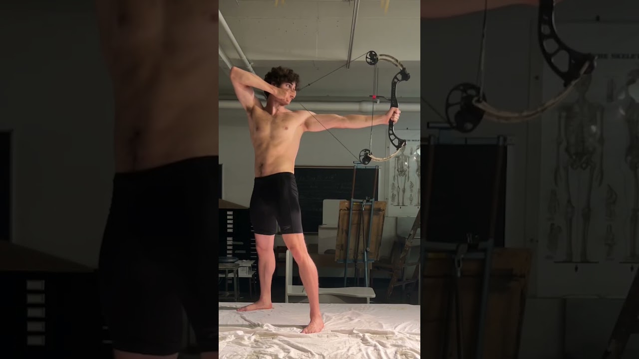 Bow and Arrow Archer Pose Reference #figuremodel #lifemodel #posereference #short