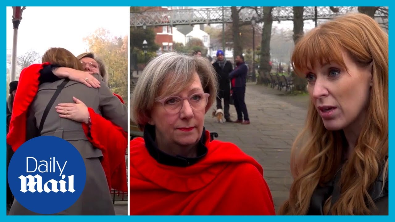 Angela Rayner celebrates with Samantha Dixon after Chelsea by-election Labour victory