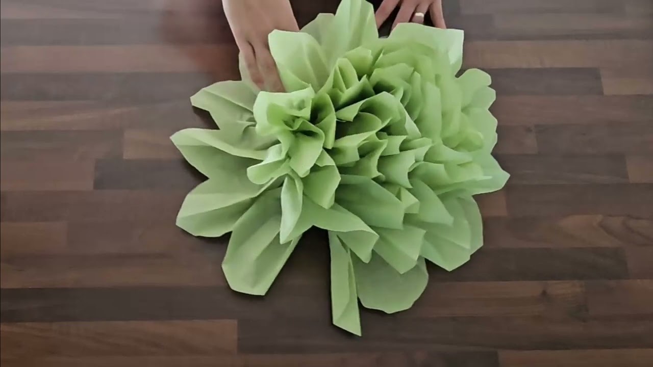 Gisellesbloom, how to bloom tissue paper flower pompom