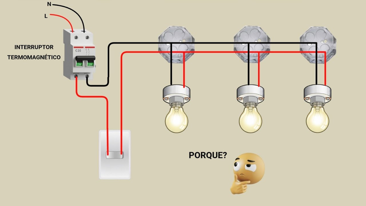 Interruptor simple 3 lámparas conexión ⚡️Explicación sencilla. 