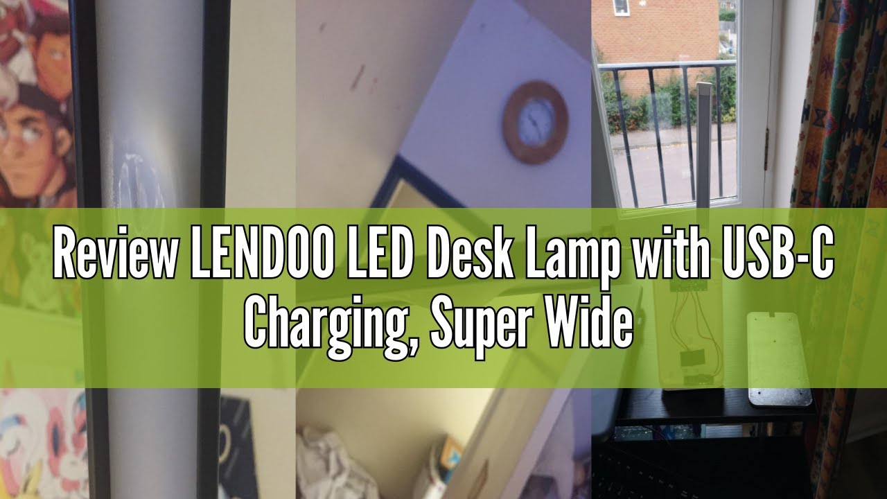 Review LENDOO LED Desk Lamp with USB-C Charging, Super Wide & Bright, 5 Color Modes X 10 Brightness