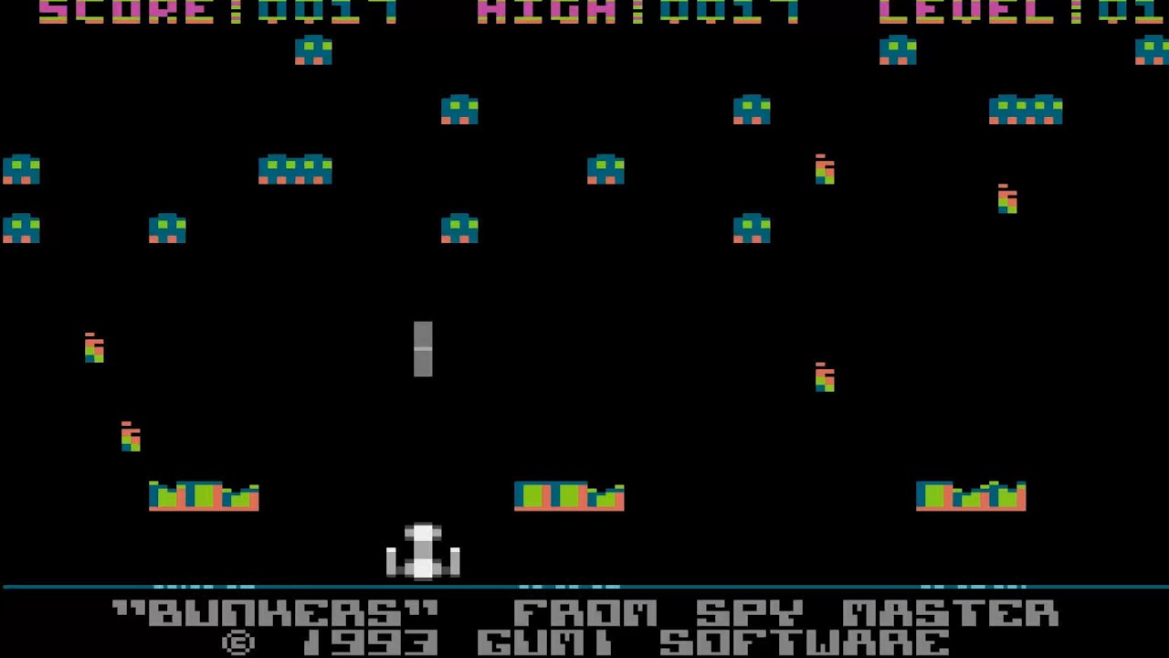 ATARI 8BIT XE XE 800 BUNKERS SPACE INVADERS 93 Spy Master CENTIPEDE Spy Games COLLECTIONS Gumi Softw