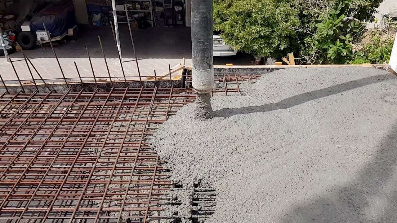 Concrete Pouring on a big roof slab by ready-mix concrete - Part 2