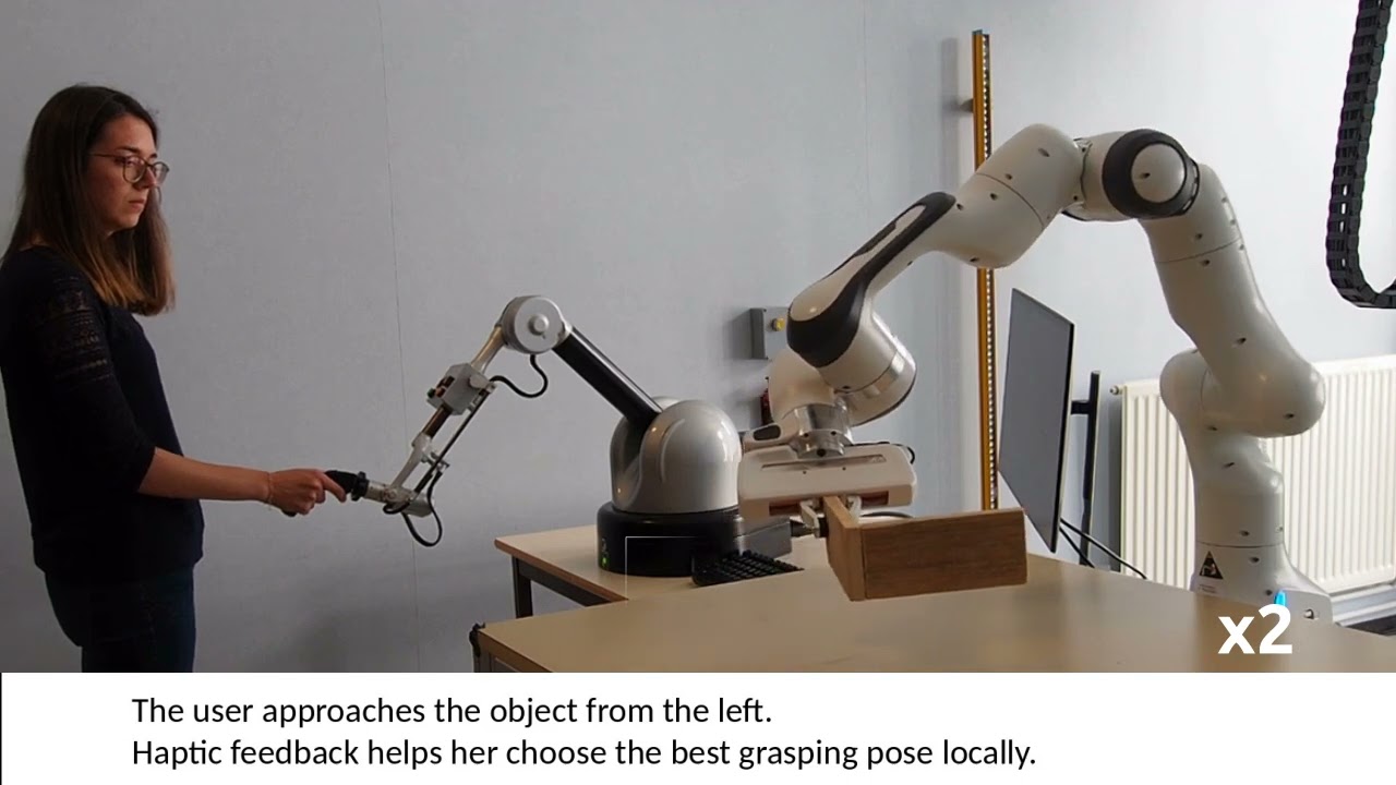 Haptic-guided Grasping to Minimise Torque Effort during Robotic Telemanipulation