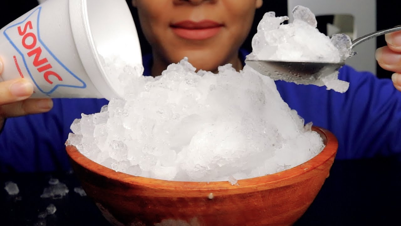 ASMR SONIC ICE/ REFROZEN SHAVED ICE AND POWDERY ICE/ JUST BITES @11:46