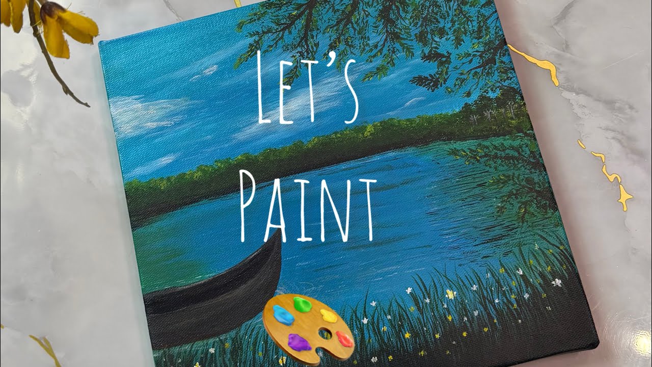 Let&rsquo;s Paint a Peaceful Lake Scene 🌿🎨| Relaxing 7-Min Art Therapy✨🍀🎨
