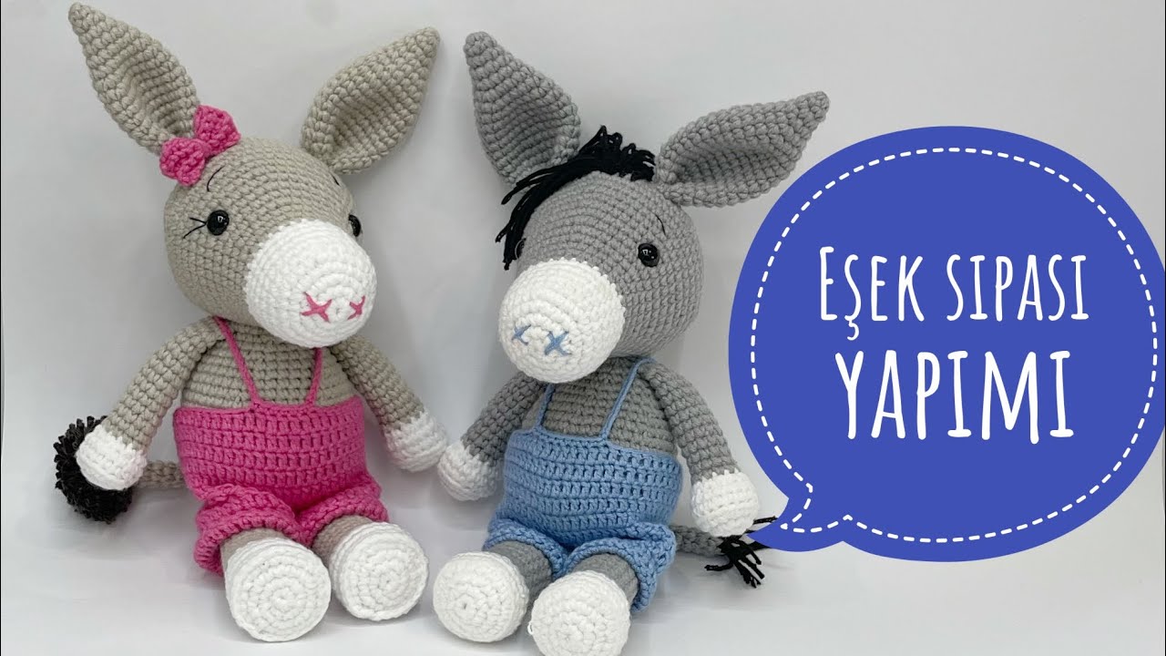 Amigurumi eşek sıpası yapımı 1/2 (kafa,kol,bacak,kulak) #amigurumieşeksıpasıyapımı#amigurumidonkey