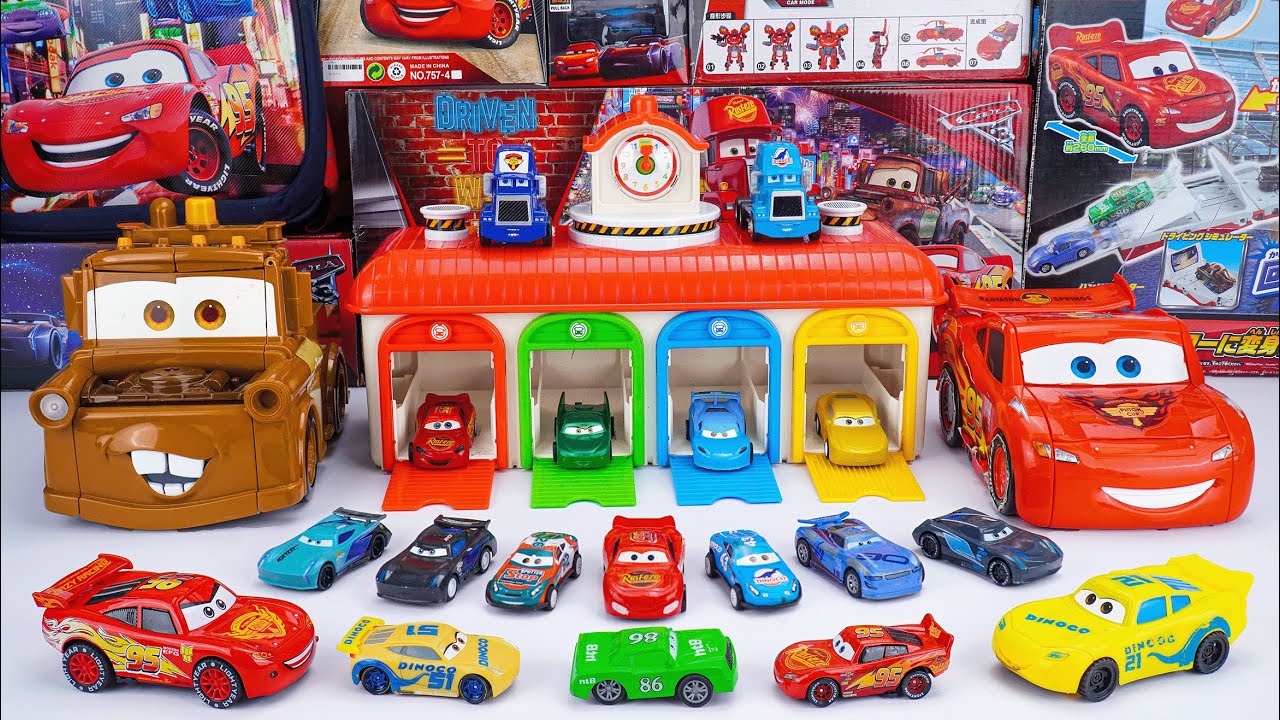 Disney Pixar Cars Unboxing Review | Disney Pixar Cars Garage Playset Lightning McQueen Collection