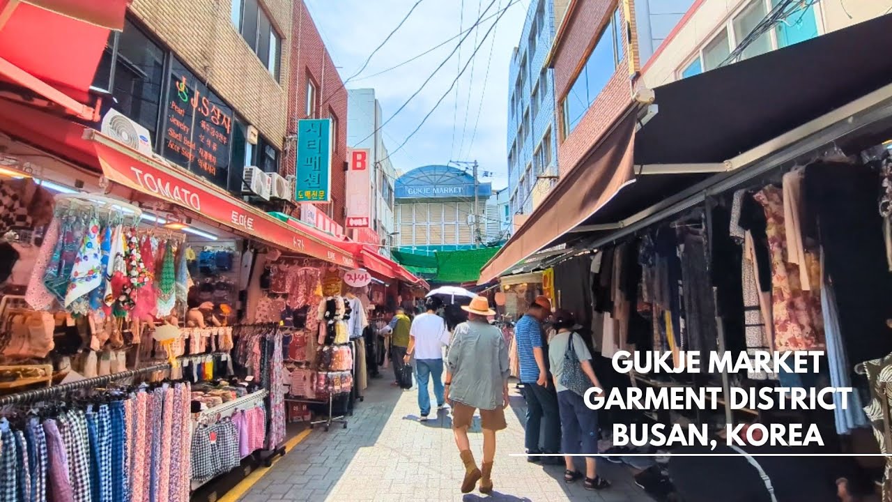 Shopping in the historical Gukje Market in Busan, Korea. July 2025