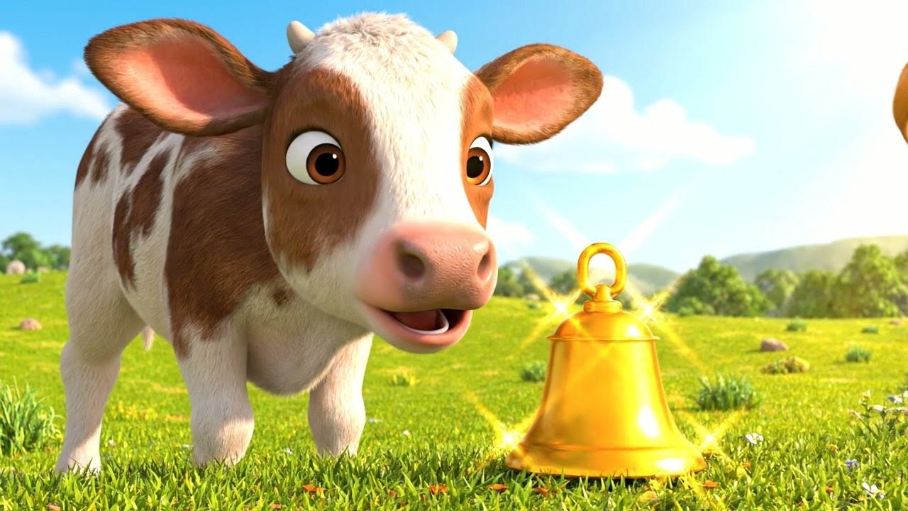 The Crying Baby Calf Dropped the Music Bell AV1 | Funny Toddler Song | Kids Rhymes