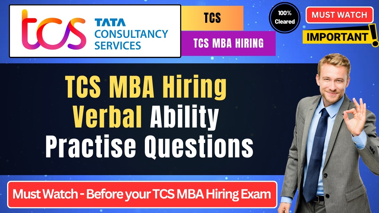 🔥 Практические вопросы по вербальным способностям для приема на работу в TCS MBA | Серия подготов...