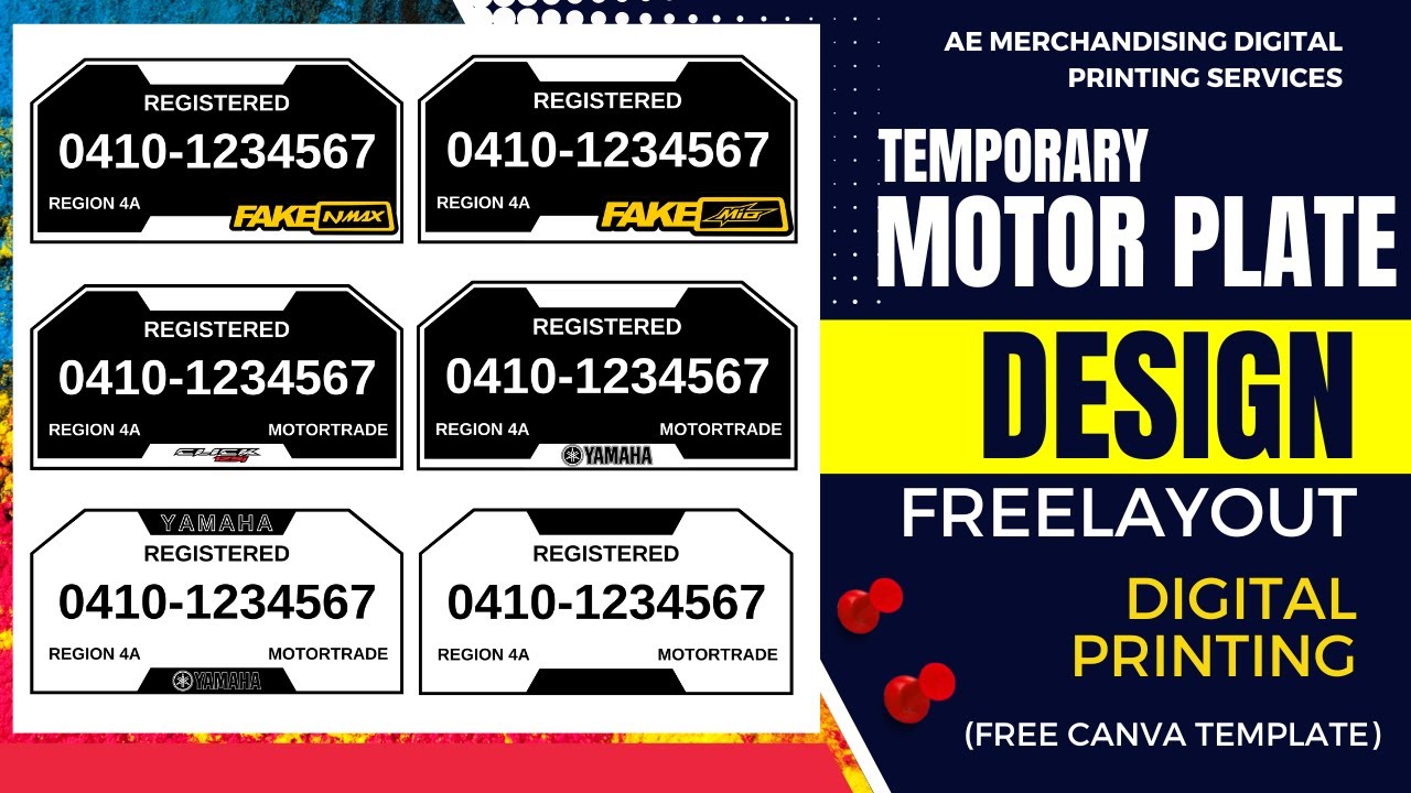 PAANO GUMAWA NG TEMPORARY MOTOR PLATE GAMIT ANG FREE CANVA (TAGALOG TUTORIAL)