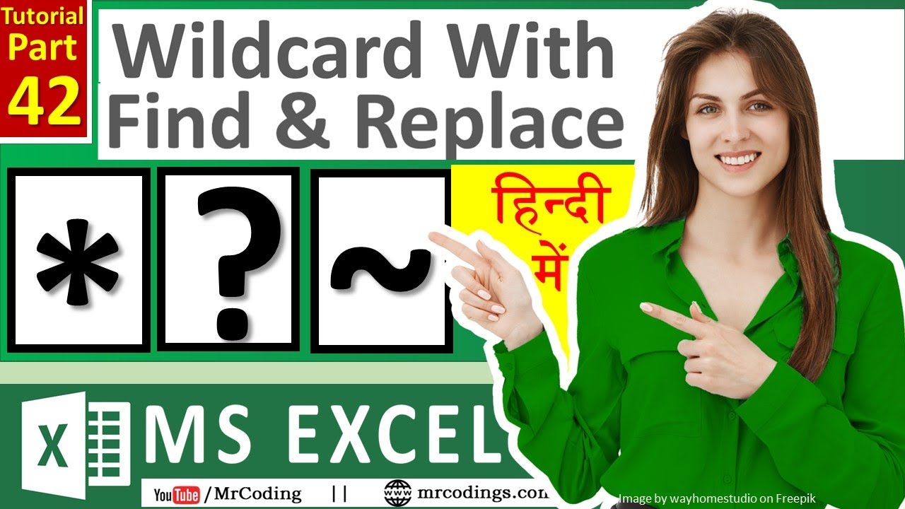 MS-EXCEL-42-How to use Wildcard Character in Excel | Find and Replace with Wildcard Character |Hindi