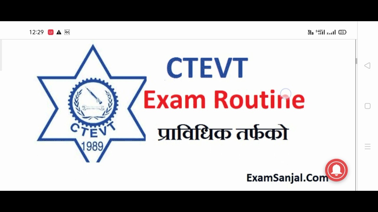 CTEVT Diploma Semester Examination Routine Published Regular Partial