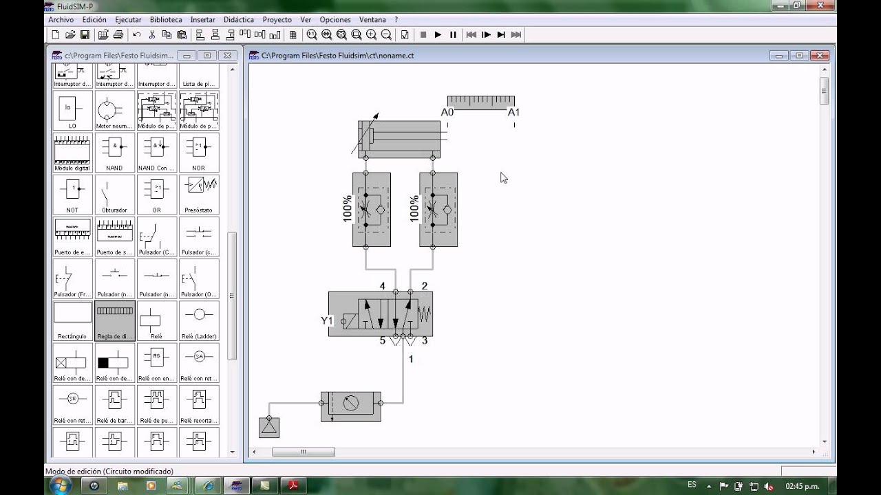 CIRCUITO ELECTRONEUMATICO CICLO UNICO