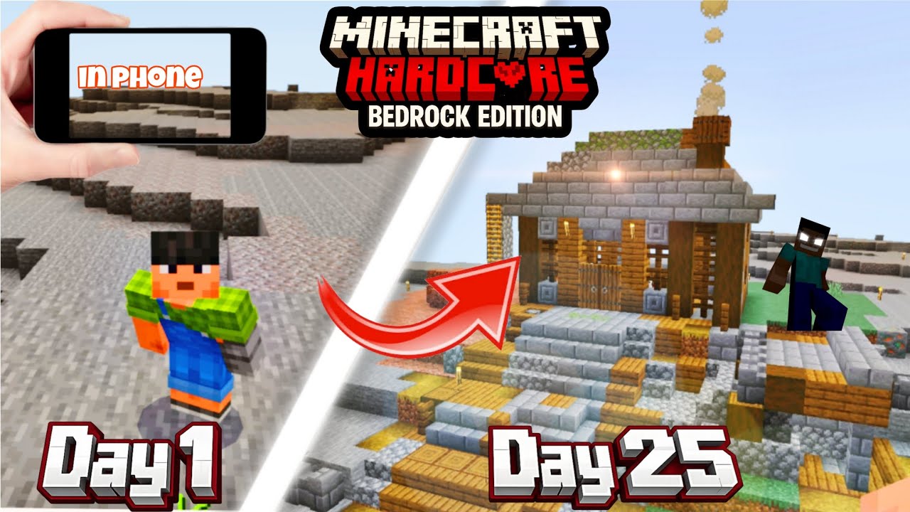 “Can I Survive 25 Days on a Survival Island in Minecraft? 🏝️⛏️ (Mobile 📱)”