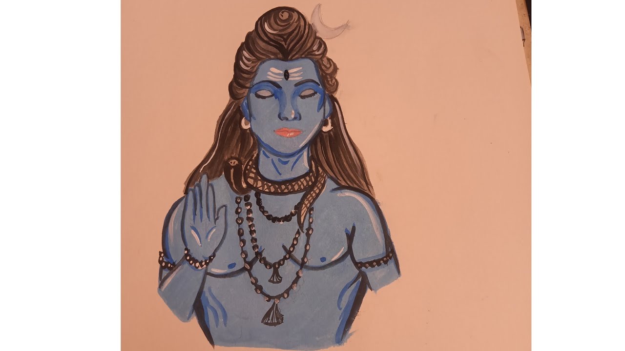 💖✨Beautiful shiv ji art with water colour ✨ 💖 (please like and subscribe)