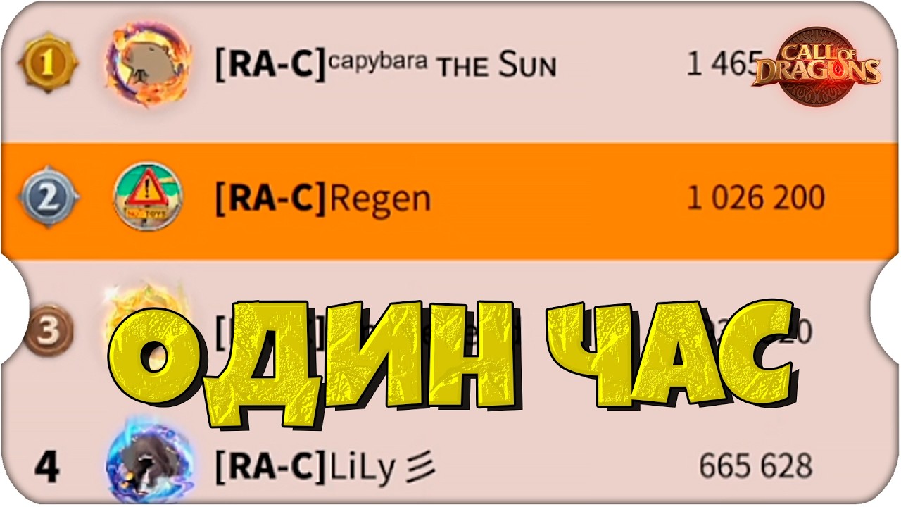1м ЗАСЛУГ В ЧАС  ⚔  Call of Dragons