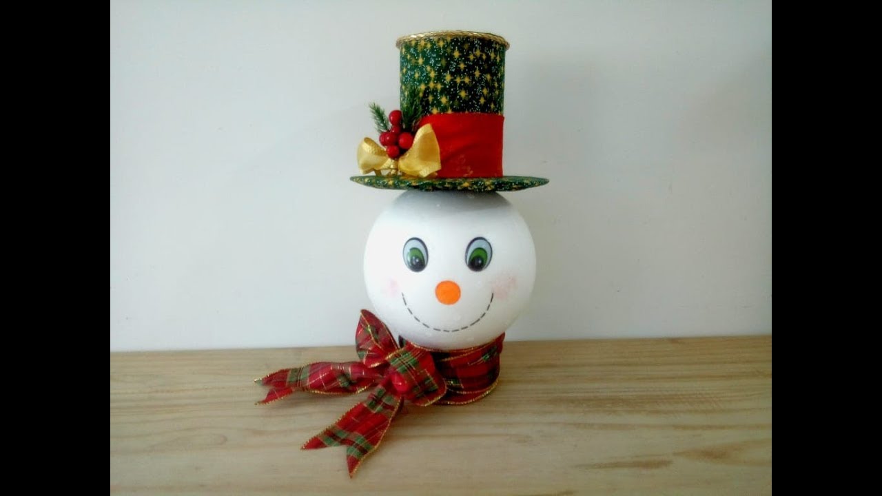#78 Boneco De Neve Com Cartola Feita De Lata De Leite Em Pó ⛄