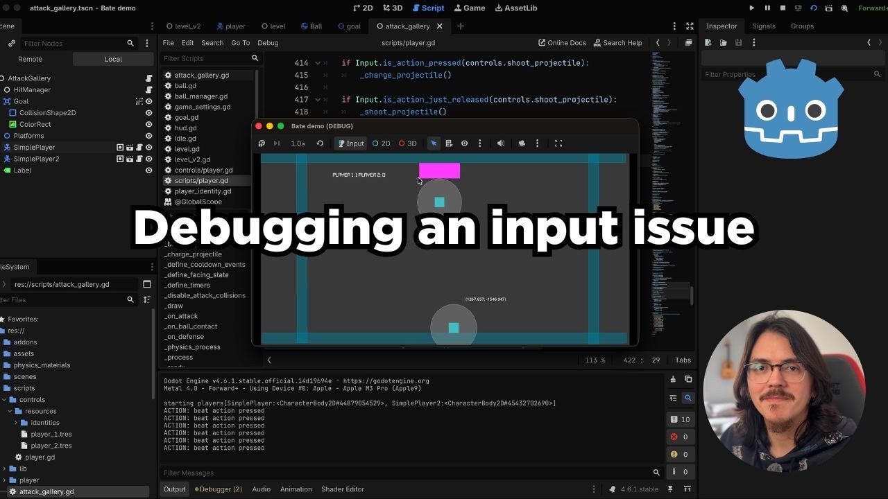 Debugging an input issue in Godot