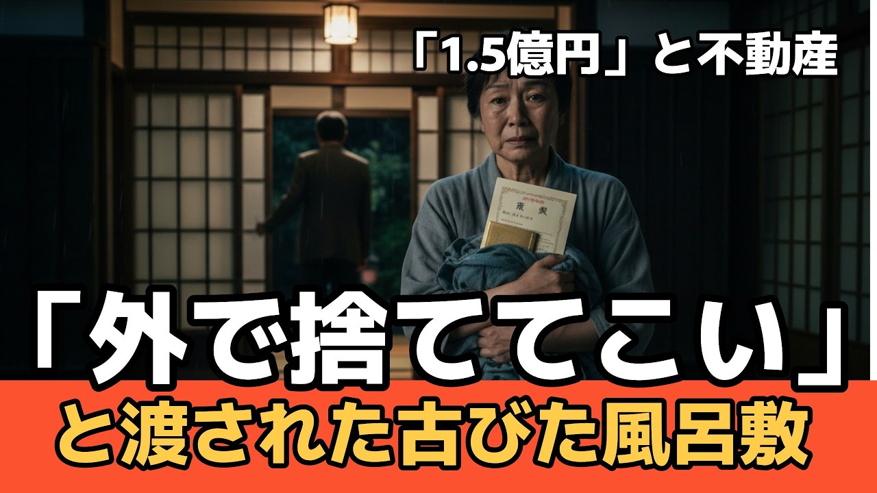 【スカッと】「外で捨ててこい」と追い出された私。渡された古びた風呂敷を開けると、中には「1.5億円」と不動産書類が…