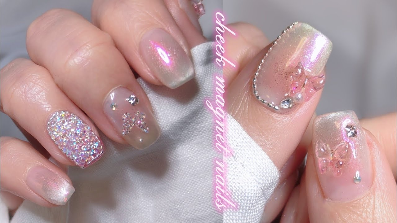 【self nail】cheek magnet nails