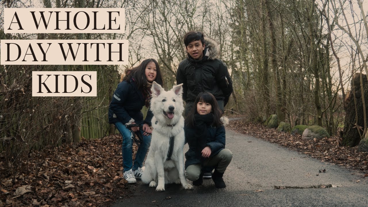 Are shepherds good with kids?  A whole day with kids | White Swiss Shepherd | 7 months old