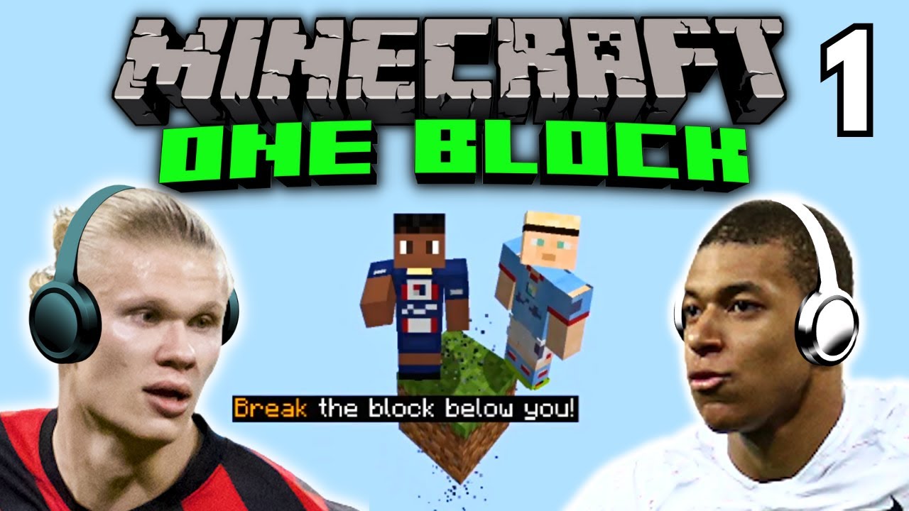 Хааланд и Мбаппе играют в MINECRAFT One Block!