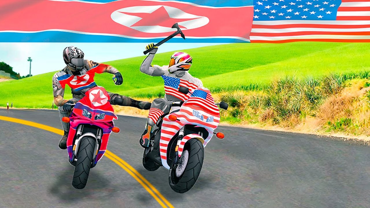 Bike games - USA vs North Korea Bike Attack Fighting Race - Gameplay Android free games