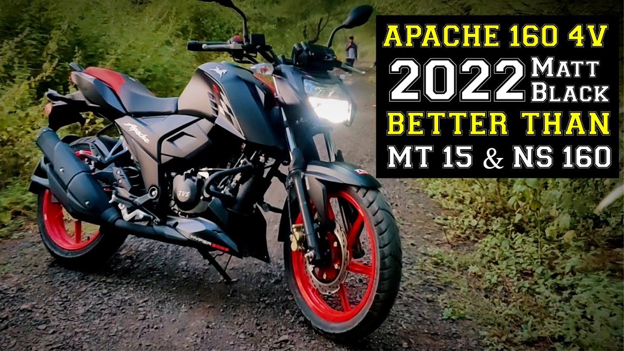 TVS Apache 160 4V 2022 Matt Black Better than MT15 & Pulsar NS160..? ROTAQ