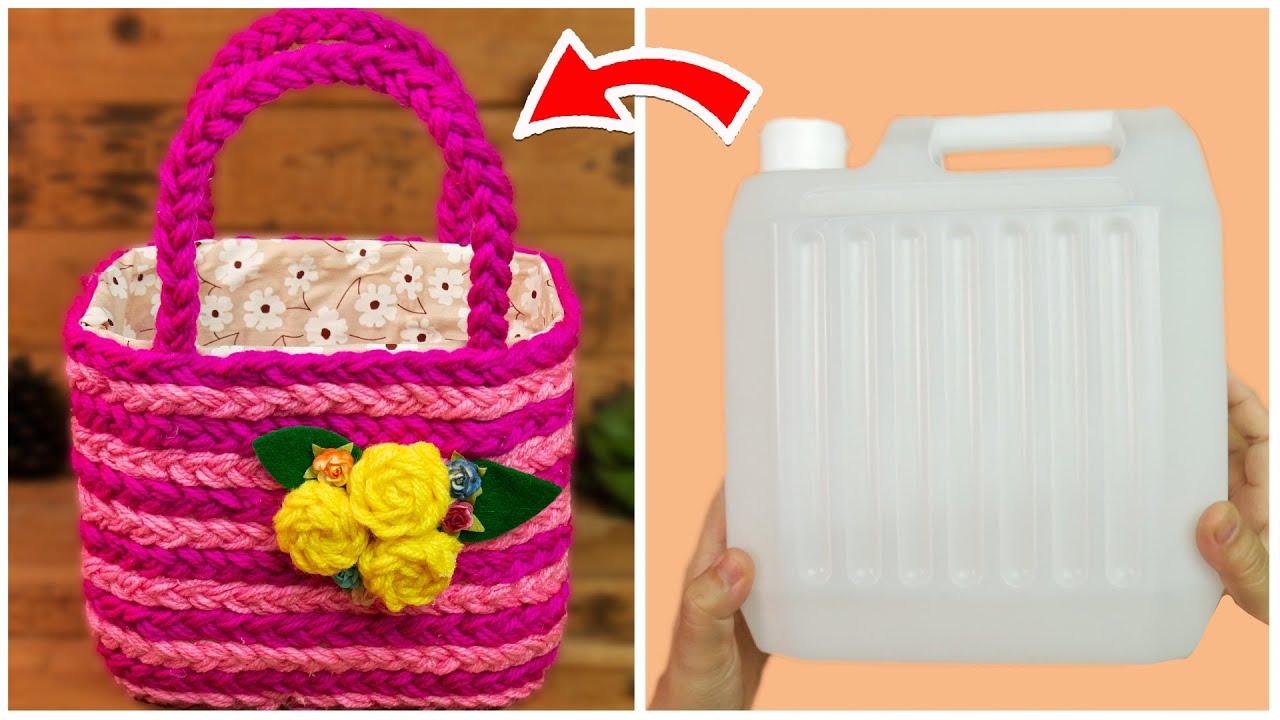 Beautiful Bag from Used Plastic Jerry Cans | recycling plastic jerry cans | Jerry Cans Craft Ideas