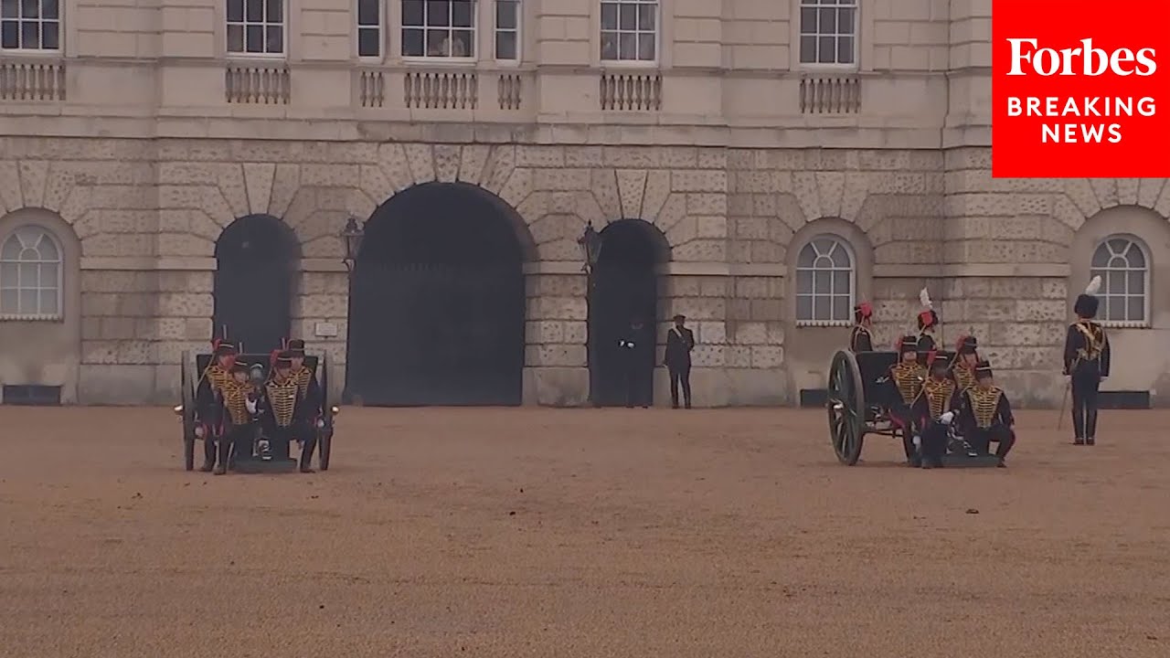 MOMENTS AGO: The King&rsquo;s Troop Royal Horse Artillery Fires Off Gun Salute At Crowning Of Charles III