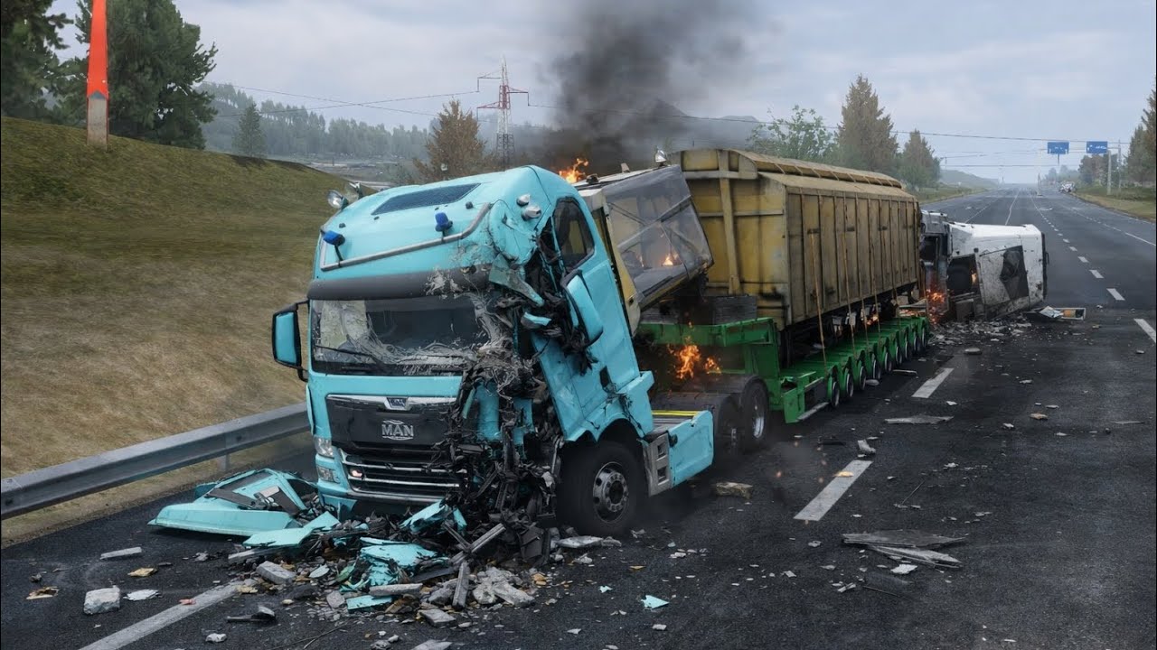 High Speed Truck Accident 😱 | Realistic Truck Crash Gameplay