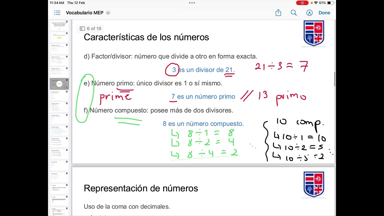 Vocabulario MEP