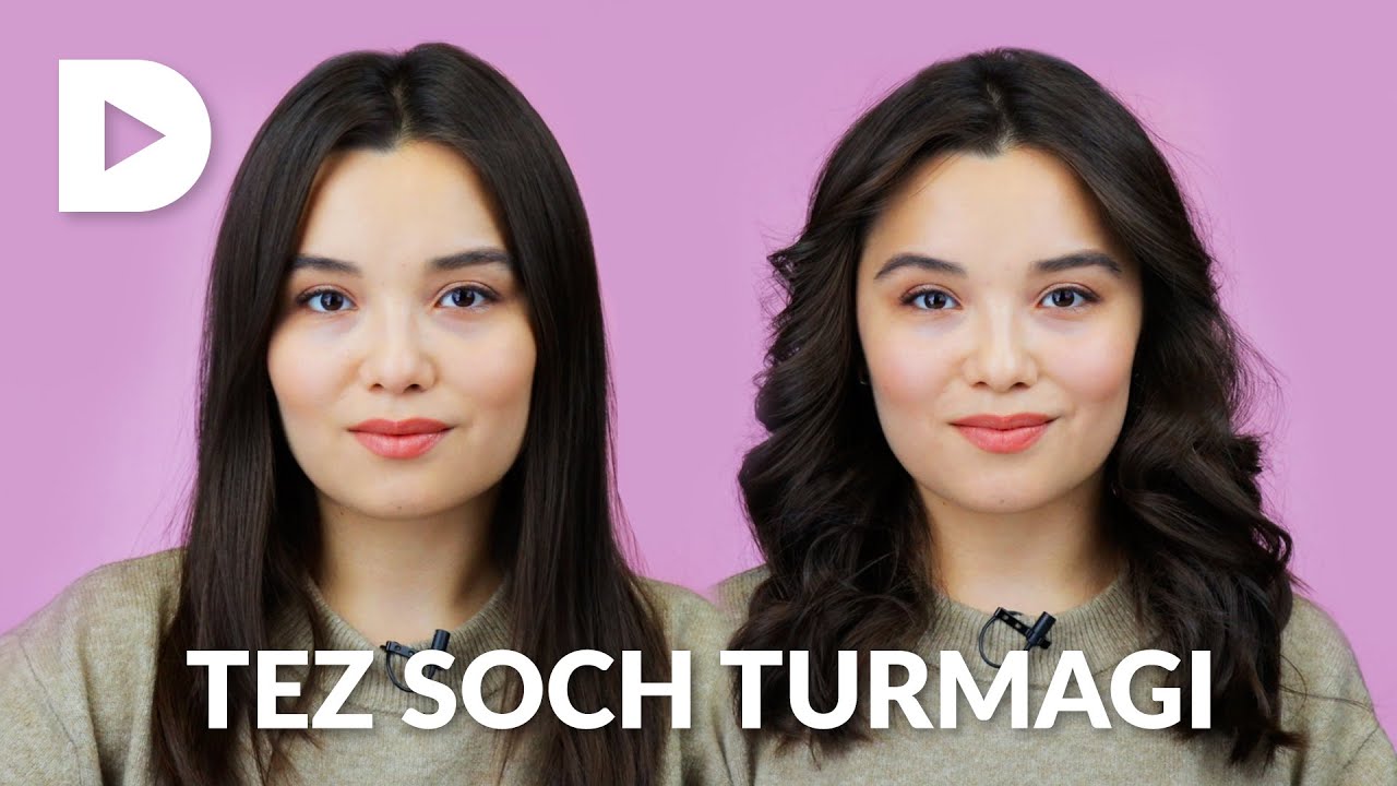 SOCHNI UKLADKA QILISH / TEZ SOCH TURMAGI / Укладка волос на плойку