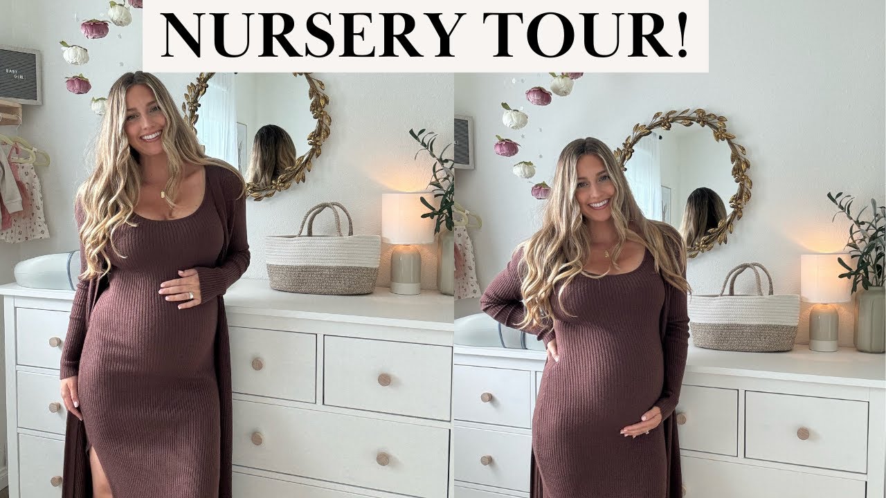 BABY NURSERY TOUR! | Baby Girl, Neutrals, Woods, and Pinks