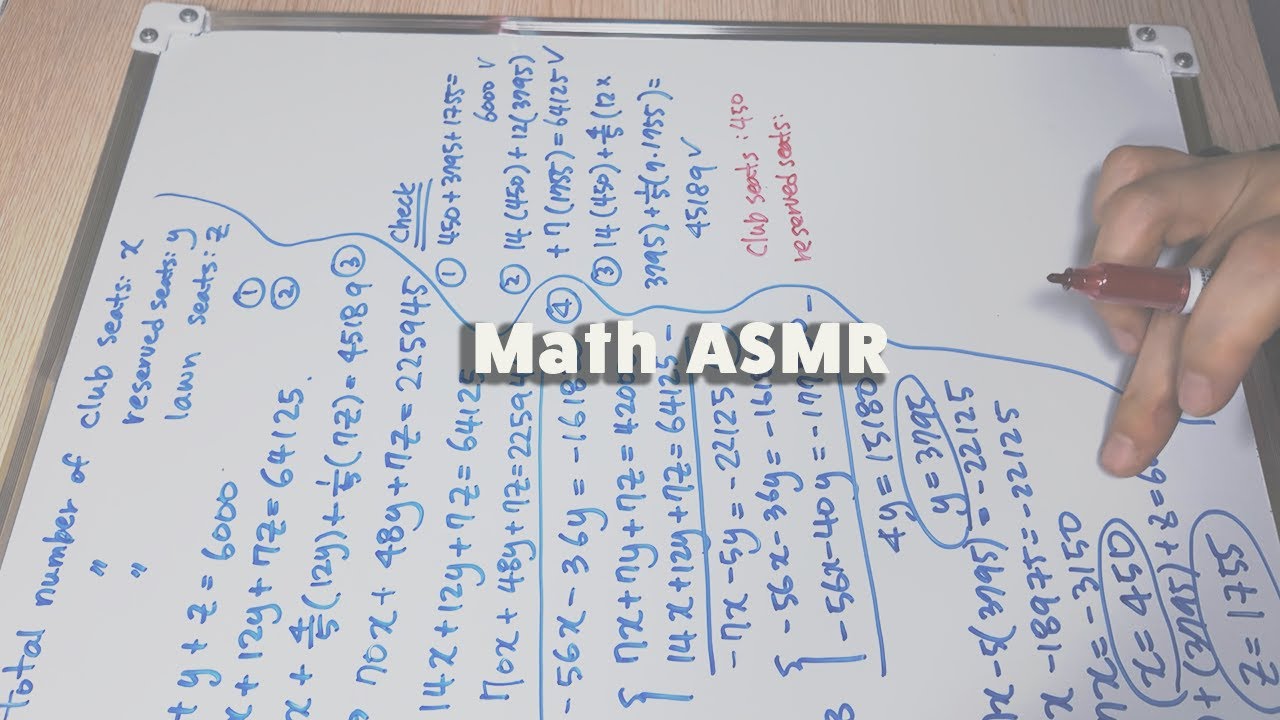 Study with Me 3 Hours | Whiteboard ASMR | No Talking No Music | Calm Math Solutions