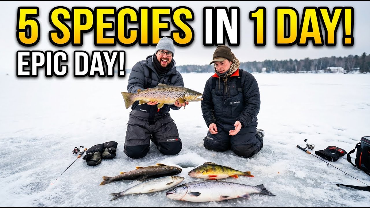 Catching 5 species in one day on Lake Superior ice!