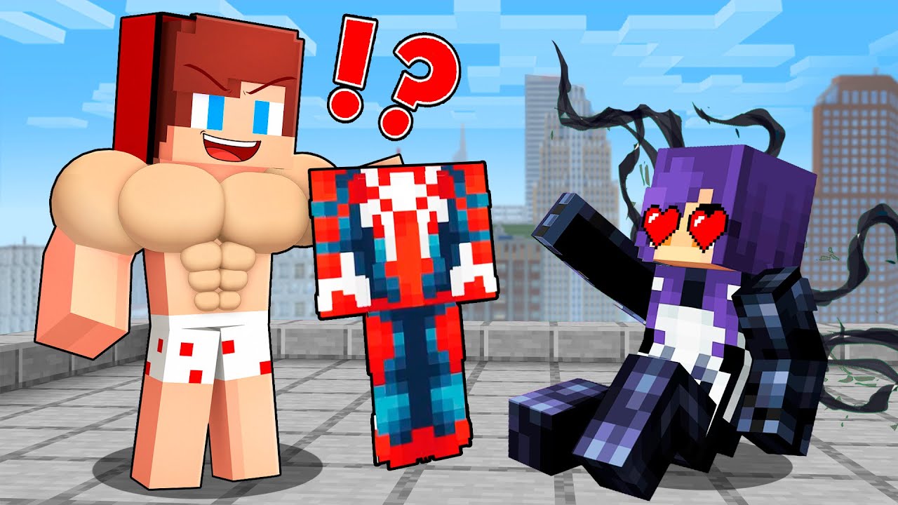 APHMAU VENOM is in LOVE with the STRONG JJ SPIDER MAN - Maizen Minecraft Animation