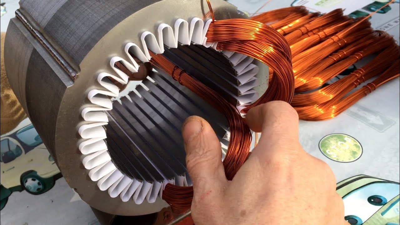 Avvolgimento motore 4 poli passo 1/9 l 1/8