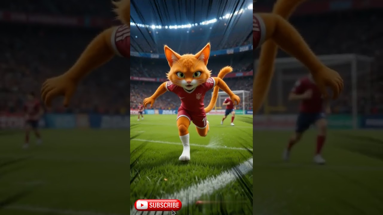 From REJECTED to CHAMPION ⚽🔥 The Cat No One Believed In #ai #cute #cat #sports #shorts