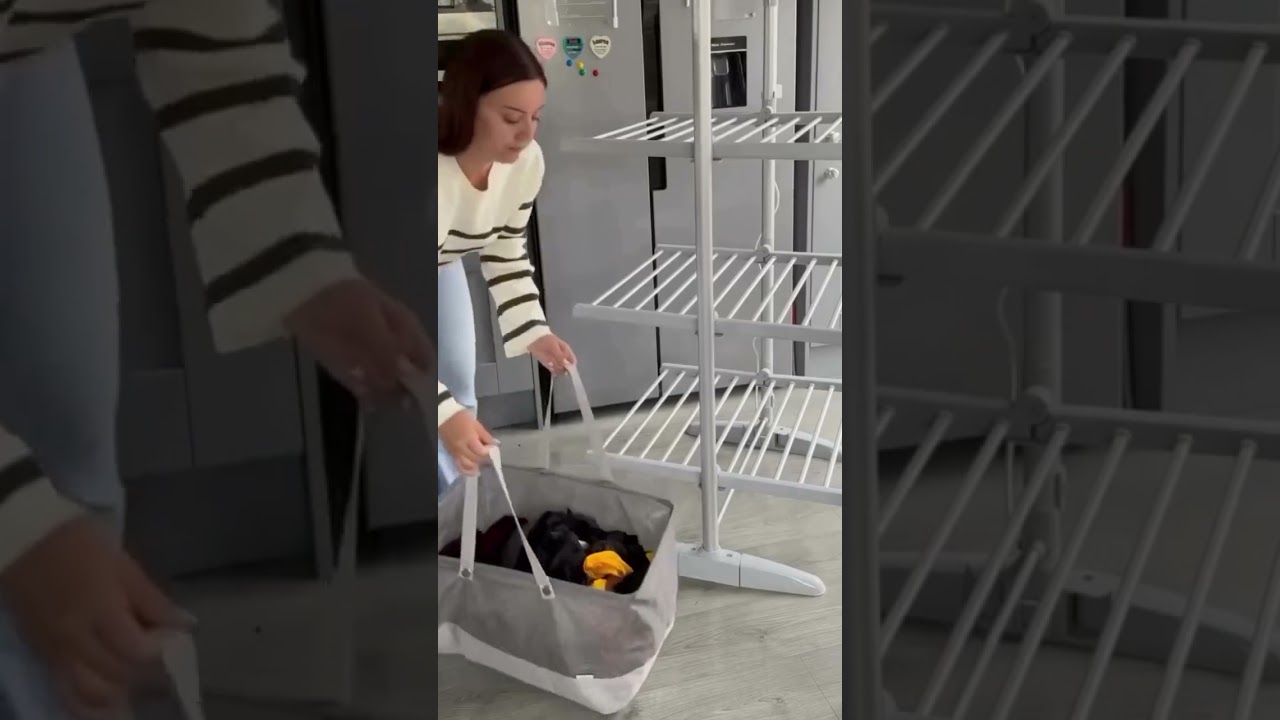 Varal de roupas de ch&atilde;o 3 andares dobr&aacute;vel.