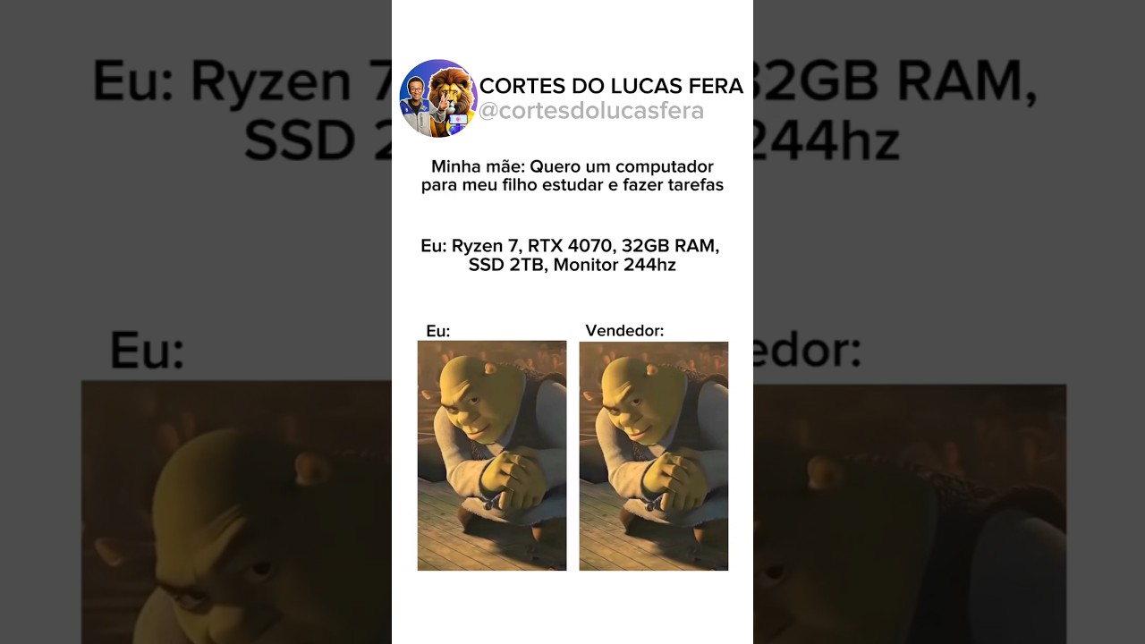 Pedindo um PC Gamer pra m&atilde;e para Estudar #shorts #pcgamer #m&atilde;e #pc #vendas #gamer #setup #memes