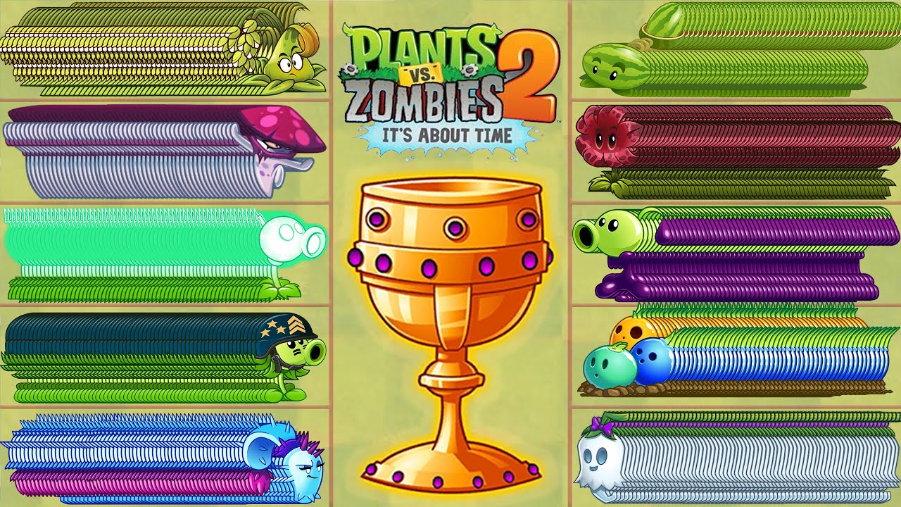 PvZ 2 Plant Tournament - 50 Plants vs Zombies Max Level - Who will win? Plants vs Plants
