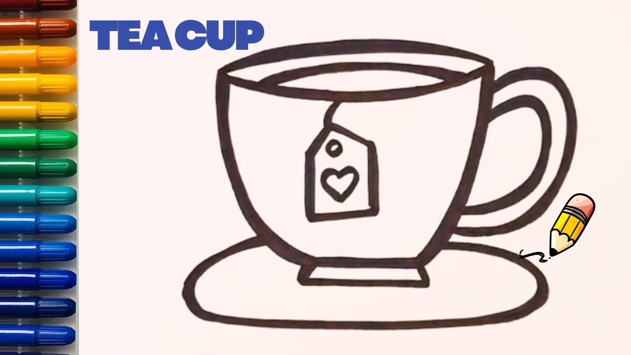 How to draw a tea cup//drawing a cute tea cup//easy tea cup drawing for beginners step by step