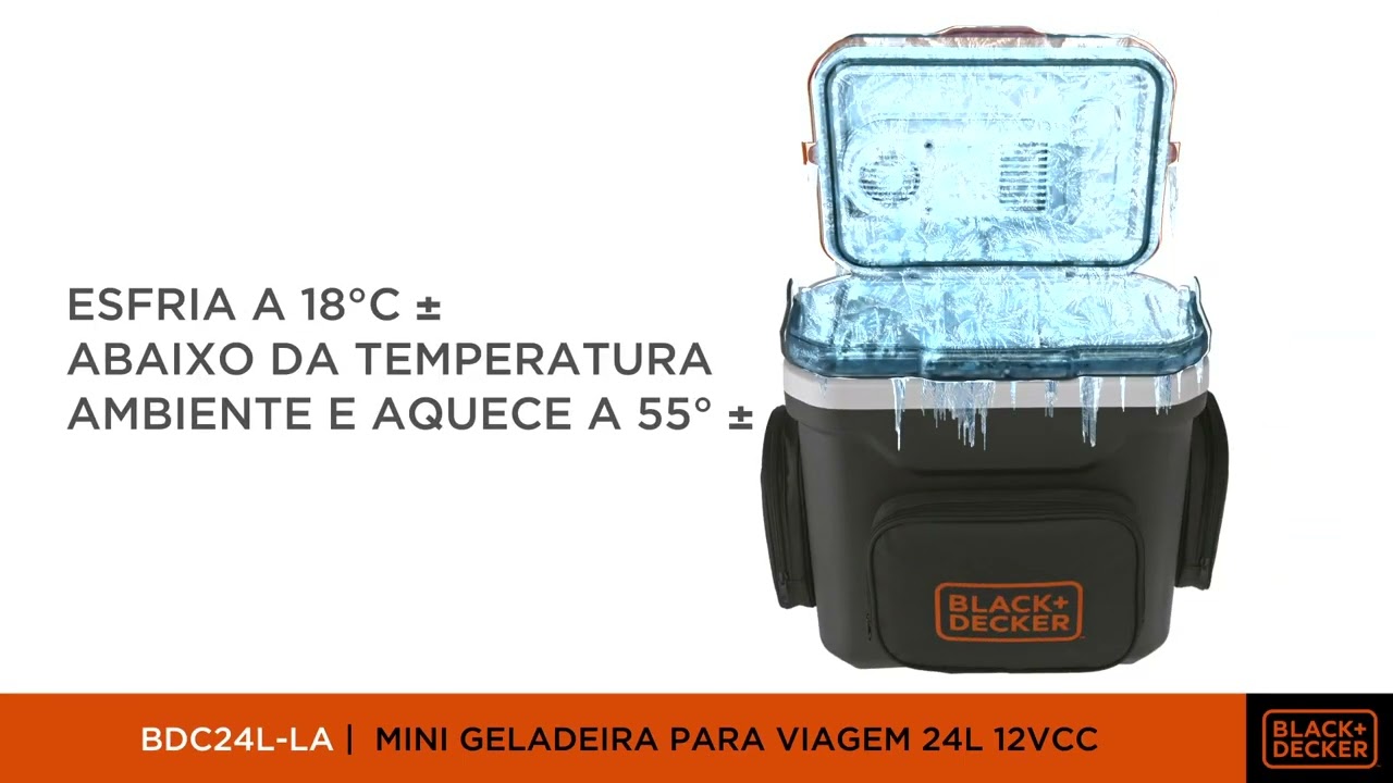 Mini Geladeira Veicular Port&aacute;til Black + Decker 24 Litros 12V Refrigera e Aquece