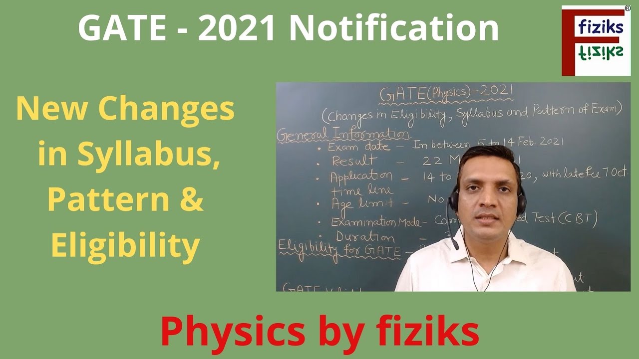 GATE Physics 2021 Notification||New changes in Syllabus, Pattern and Eligibility